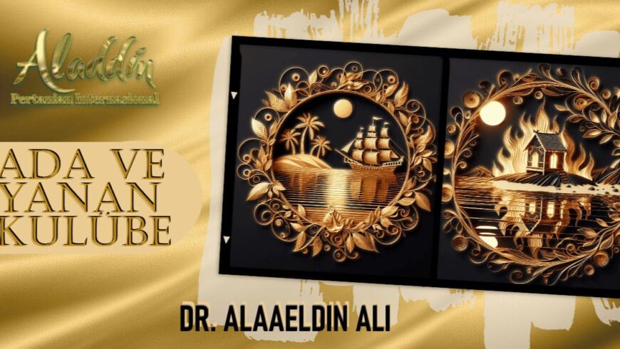 Ada ve yanan kulübe